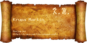 Krupa Martin névjegykártya